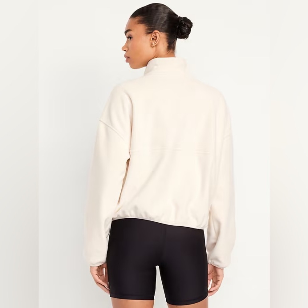 NWT! Old Navy Oversized Performance Microfleece Cropped Half Zip - Picture 2 of 6